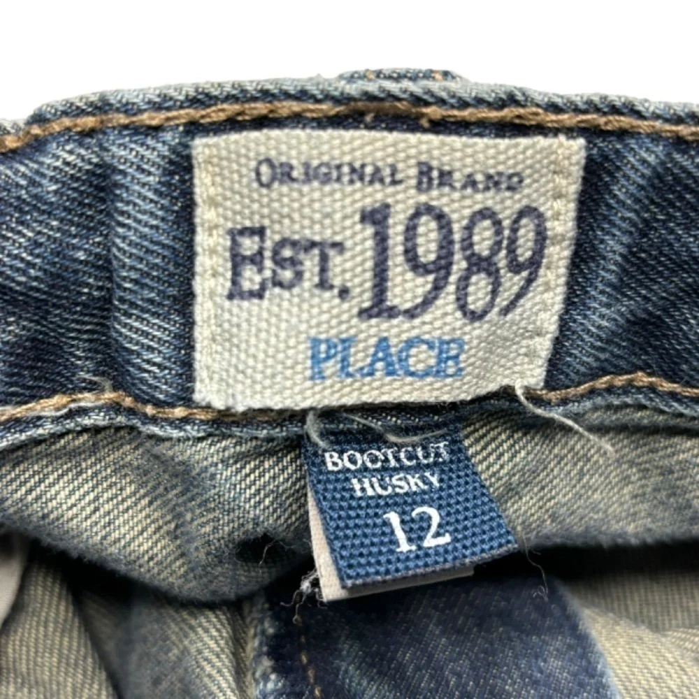 The Childrens Place Boys Jeans Size 12 Husky Bootcut Denim Blue Jeans